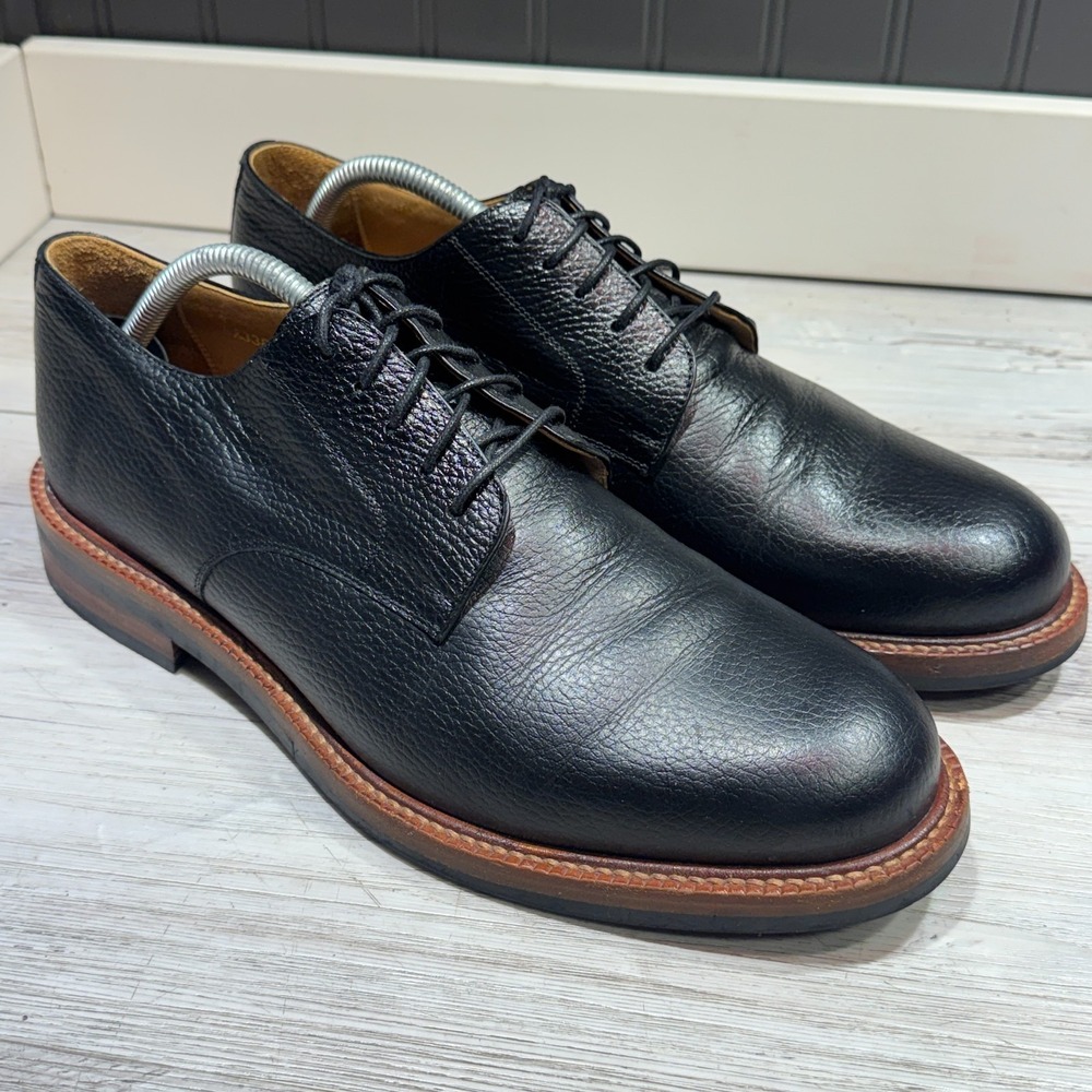 Beckett Simonon Durant Derby Pebble Black Leather Men's Dress Shoes Sz 11